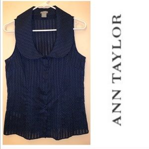 NWOT ANN TAYLOR NAVY SLEEVELESS TOP